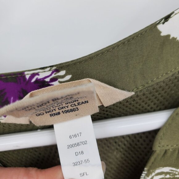 Duluth Trading Co Duluthflex Sidewinder Green Floral Button Tunic Shirt XXL - Picture 4 of 12